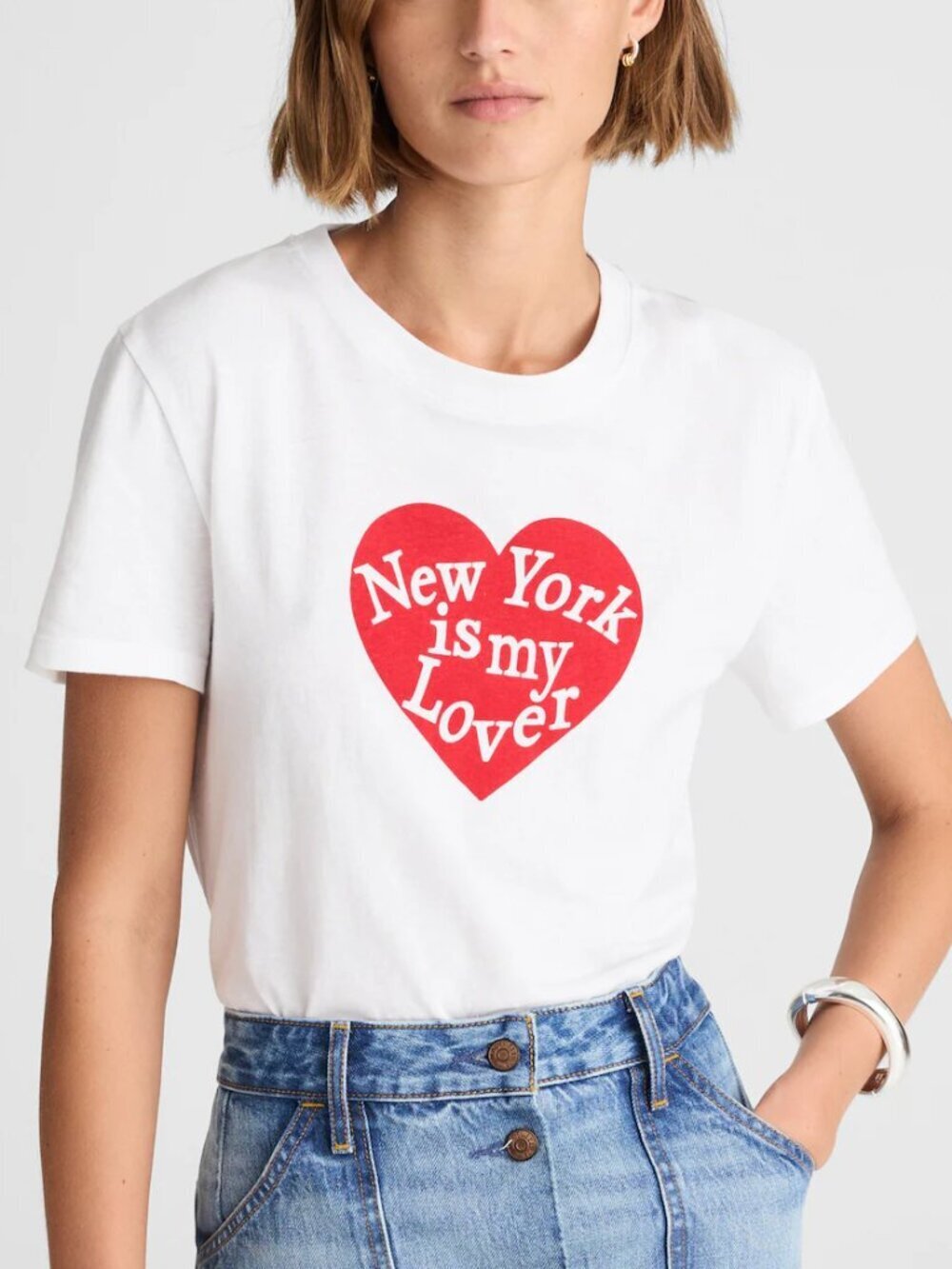 Madewell Alexa Chung New York Tourist Short Sleeve Tee White Size L NWT FLAWED